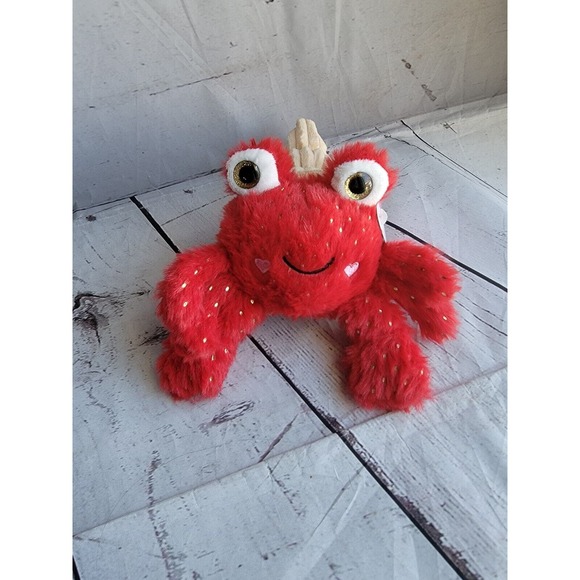 Hermit Crab Beach Aquarium Plush Stuffed Animal Soft Toy Sparkling Red Tan Shell - Picture 1 of 7